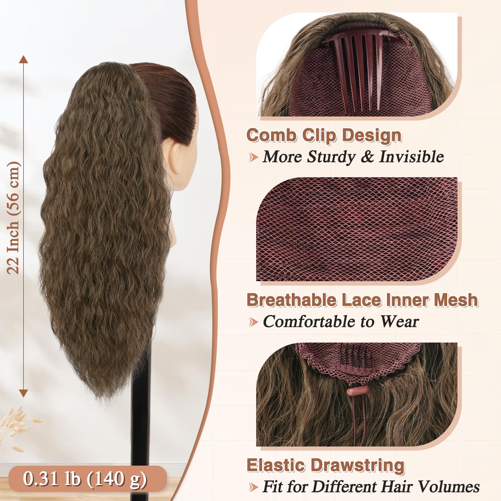 BARSDAR Curly Wavy Ponytail - Image 2