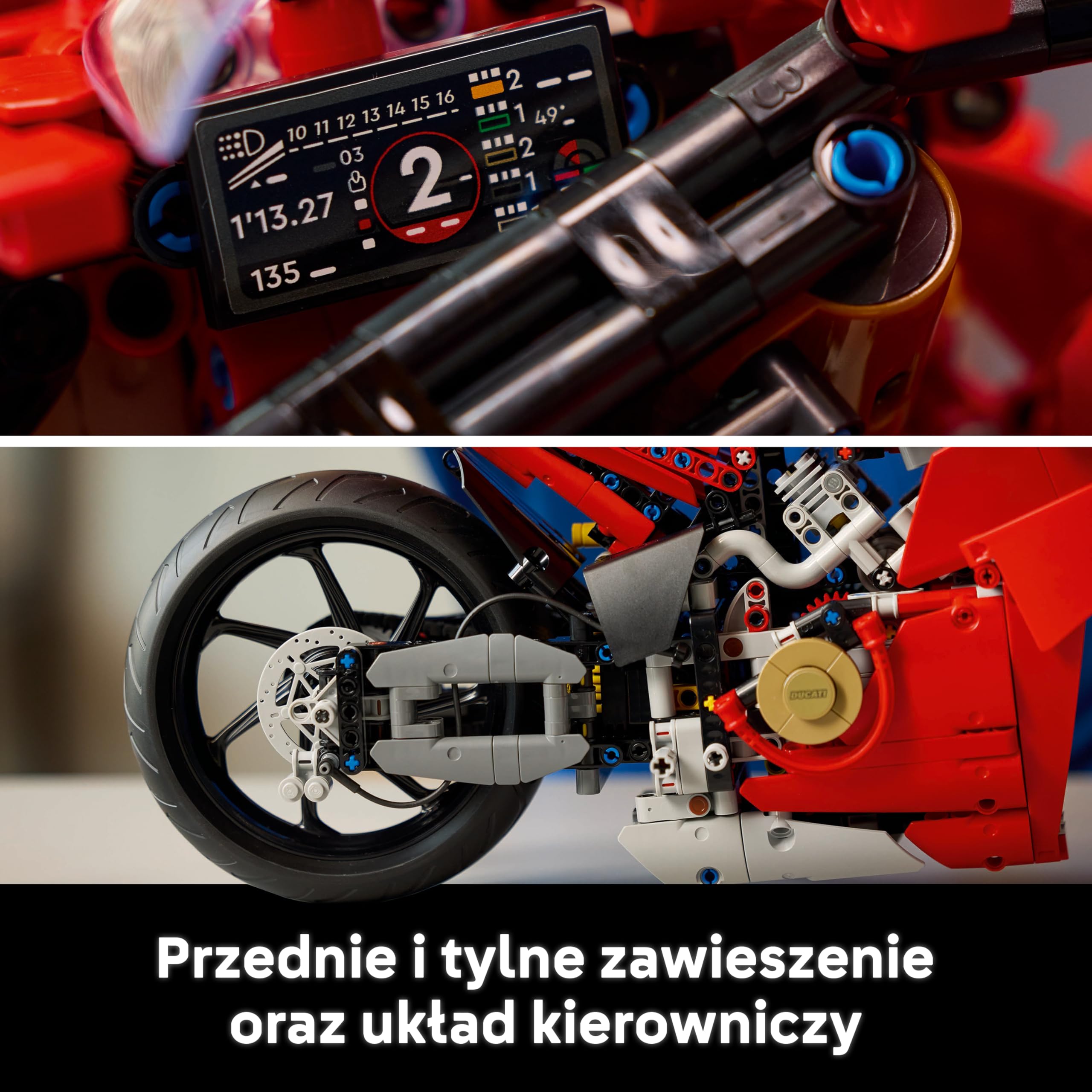 LEGO Technic Motocykl Ducati Panigale V4 S 42202 | Model motocykla, klocki konstrukcyjne Technic dla dorosłych, prezent dla fana motoryzacji, z podstawką, 1604 elementy
