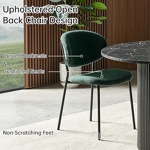 Miniatura 5 de NORDICANA Juego de mesa de comedor de 5 piezas, juego de comedor de 47 pulgadas para 4, mesa de cocina redonda y sillas de comedor verdes, juego de