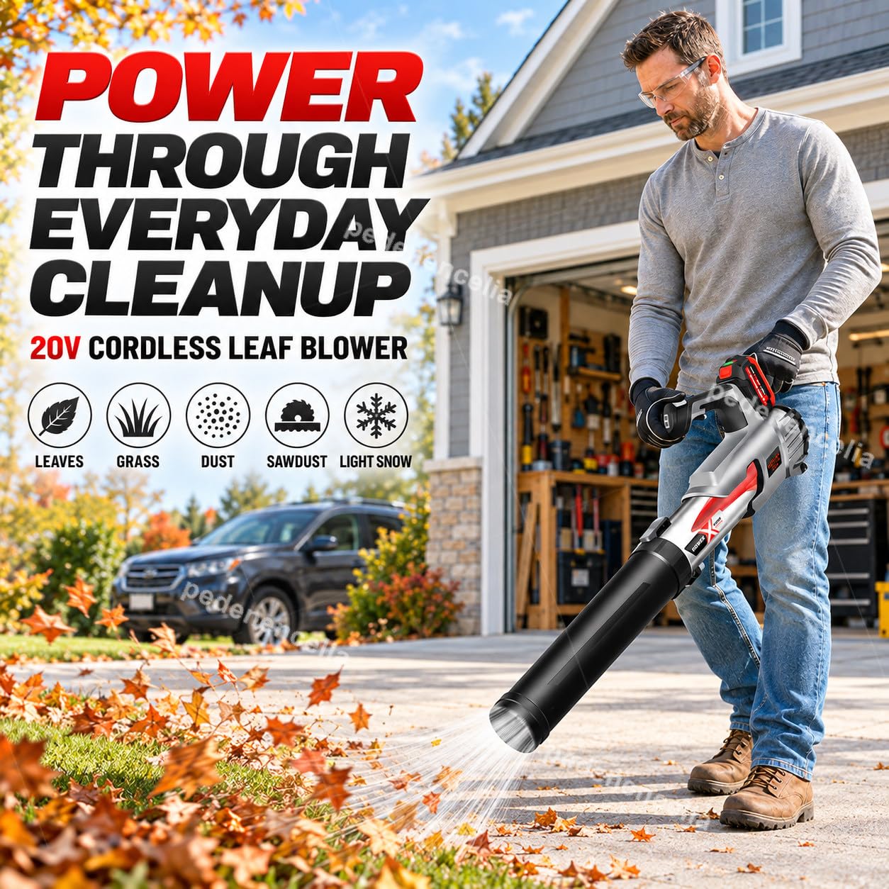 Soplador Eléctrico de Hojas Inalámbrico 1x4.0Ah