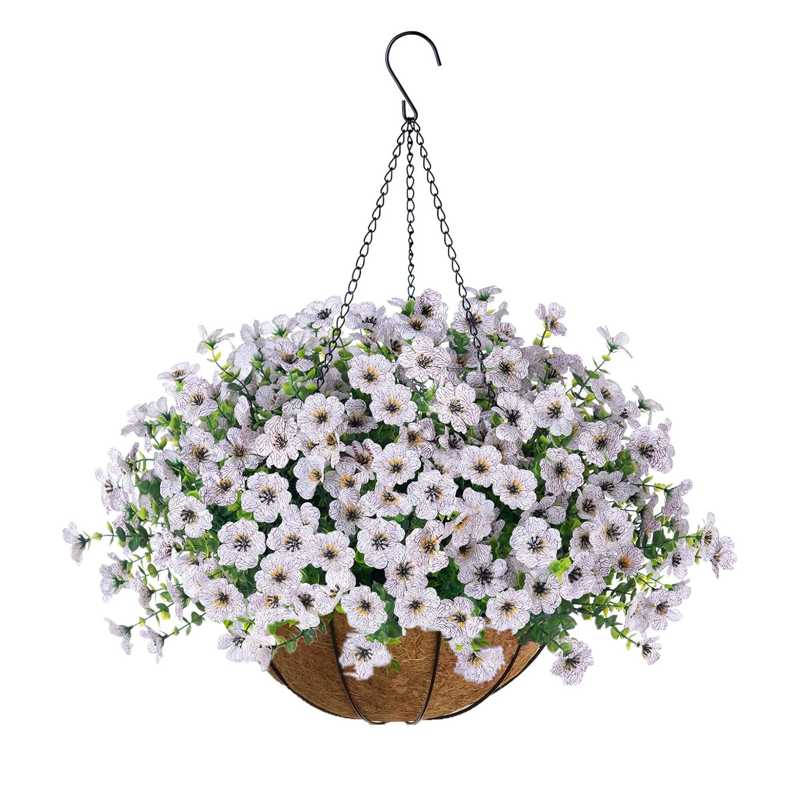 Waipfaru Cesto Di Fiori Artificiali Autunnali Da Appendere - Arancioni E Gialli, Resistente UV