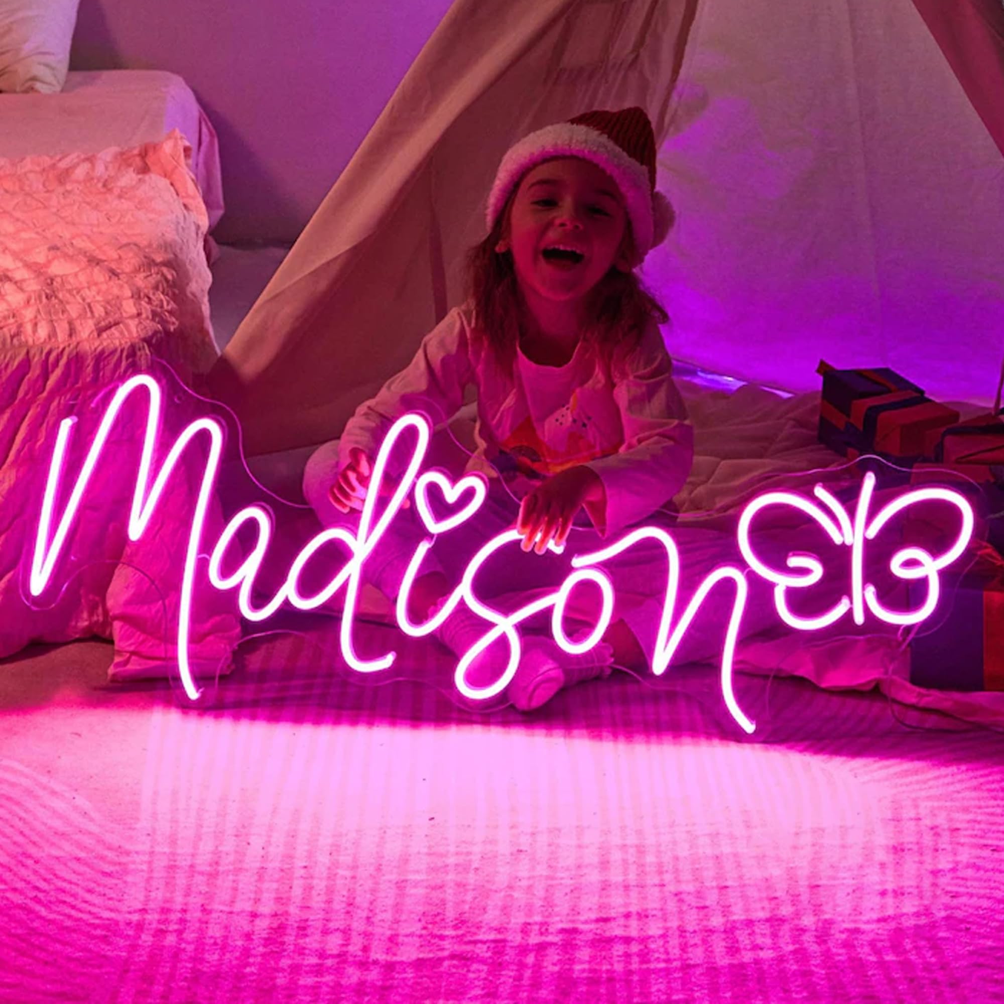 Custom Neon Signs Personalized, Large Dimmable LED Neon Light for Birthdays, Wedding, Gifts, Bar, Party, Business Logo, 1 Line Text (20-60in)