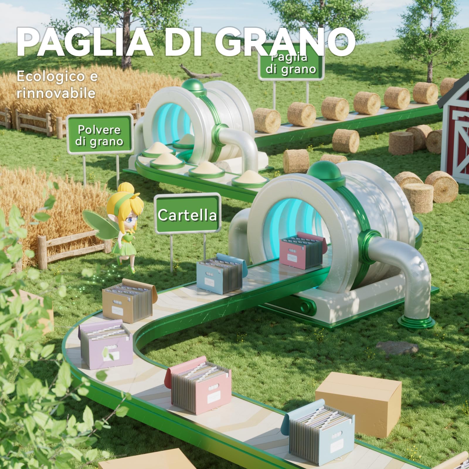 EcoStash Cartella Portadocumenti A4, 12 Tasche Porta Documenti in Paglia di Grano, Raccoglitore Documenti Espandibile per Ufficio Casa, Senza BPA, Ritorno alla Natura, Vita Sana - Rosa Fragola