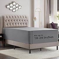 Vista 46 de Empyrean Charcoal Grey Extra Deep Pocket Fitted Sheet Full Size, Hotel Luxury Deep Pocket Full Size Fitted Sheet Only Easily Fits 18 to 24 Inch