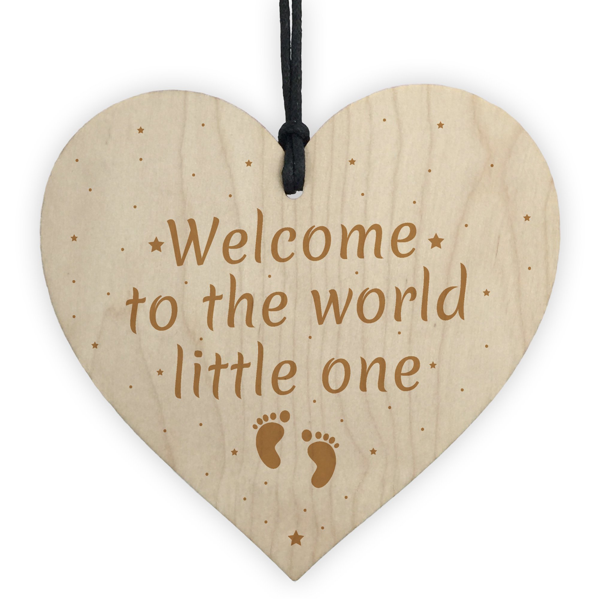 Red Ocean Women's Newborn Baby Girl Boy Pregnancy Shower Wooden Heart Sign Christening Gift For Baby