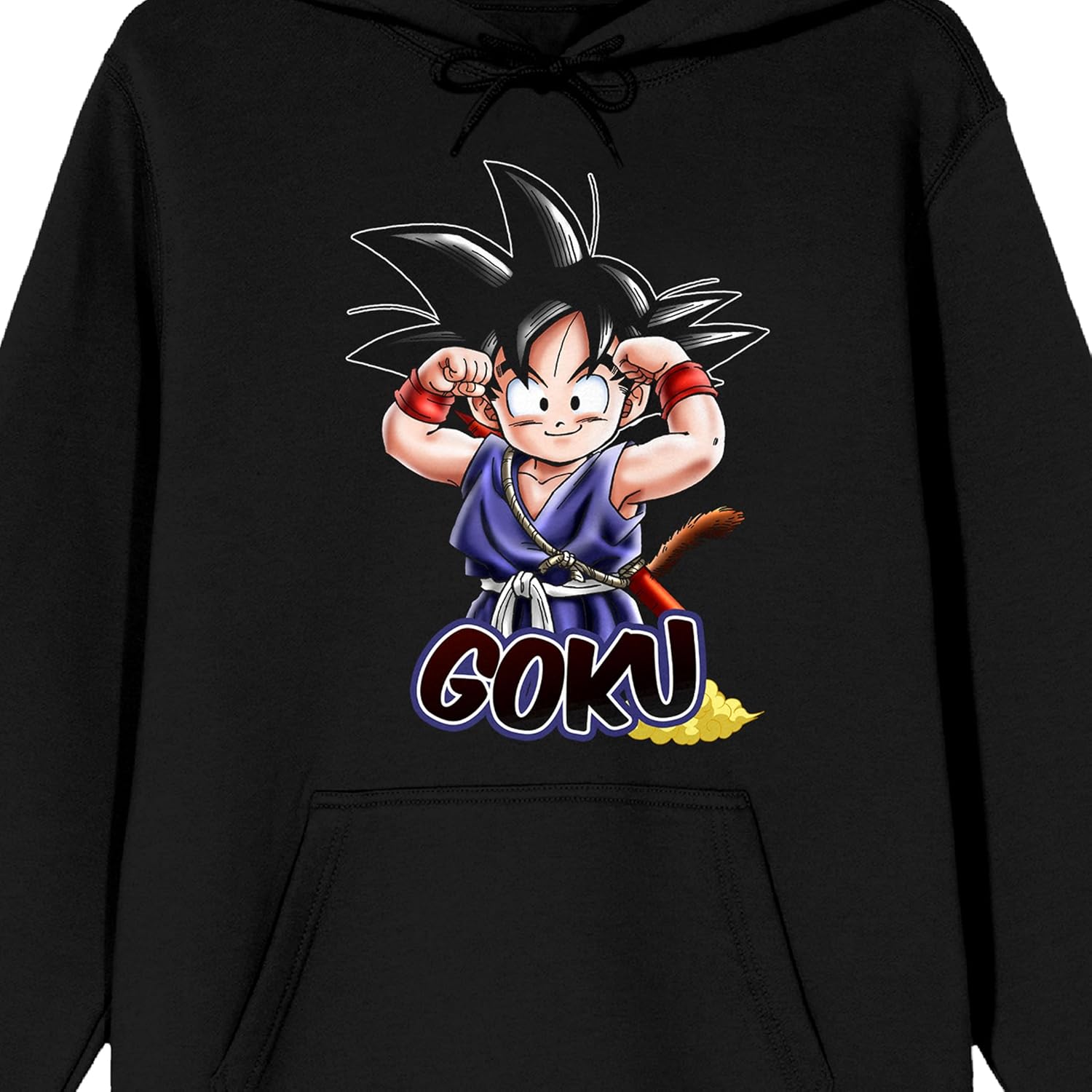 Bioworld Dragon Ball Goku Strong Arms Adult Black Long Sleeve Hooded Sweatshirt