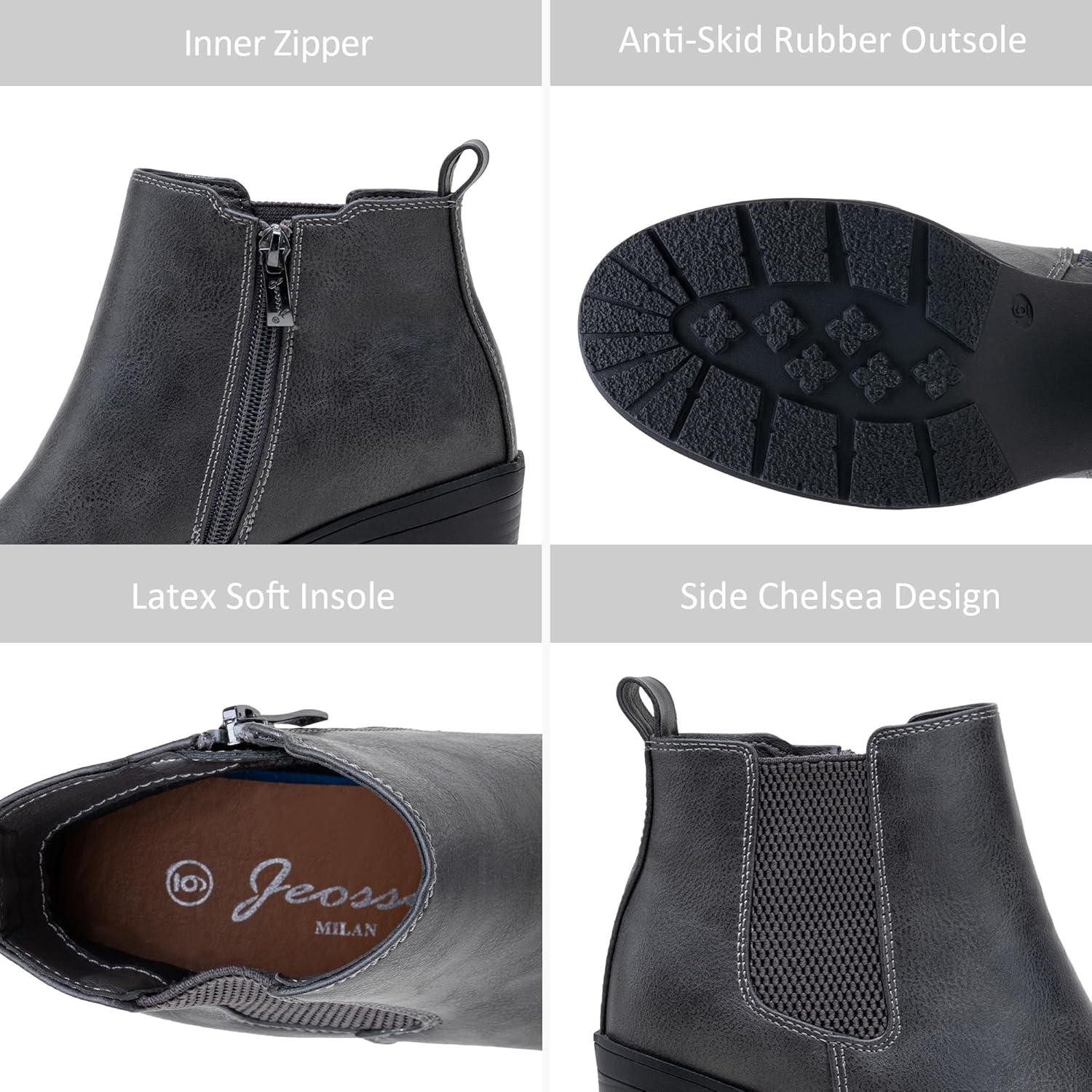 Jeossy Women's 9676 Ankle Booties Platform Chunky Heel Boots - Image 3