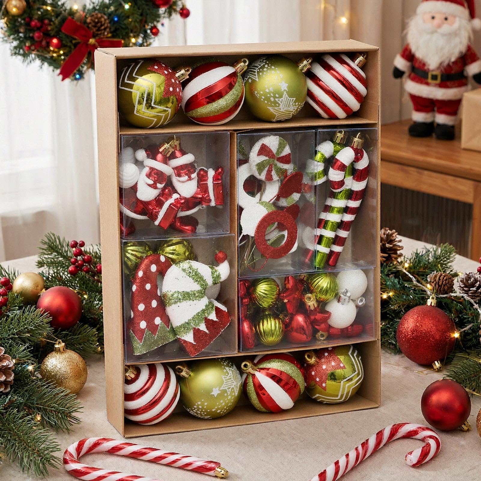 Addobbi Natalizi 50 Pezzi Decorazioni Natalizie Infrangibili
