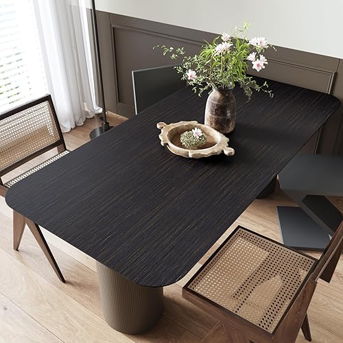 Miniatura 3 de CRE8TIVE Papel tapiz de madera de oro negro de 12 x 354 pulgadas, papel de contacto de grano de madera para encimeras, impermeable, autoadhesivo,