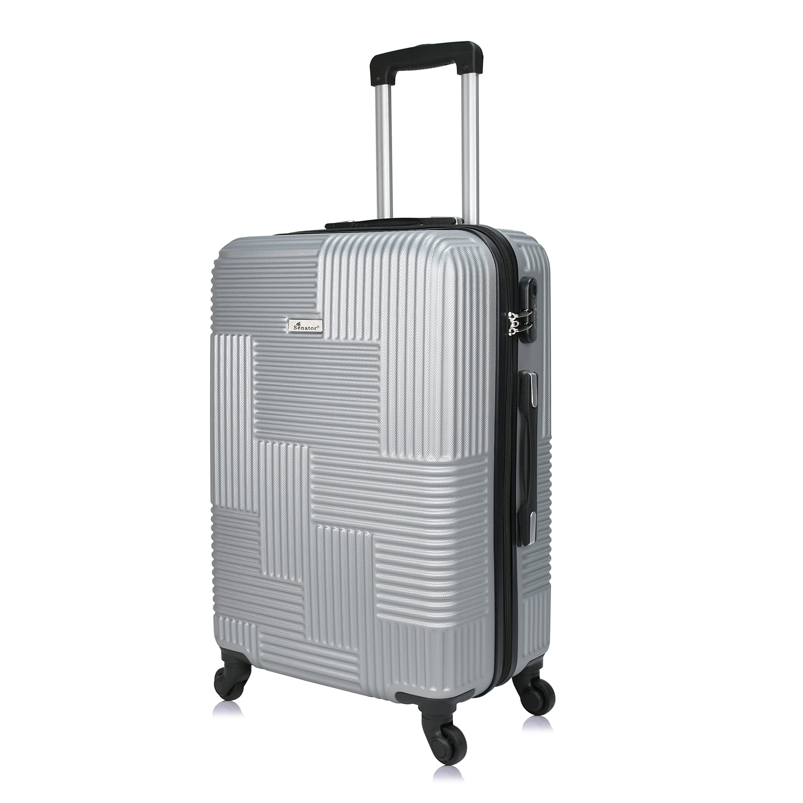 Hard Case Checked Bag 28 Inches Large Suitcase with Wheels for Unisex – KH110 | ABS Lightweight Hard Shell Luggage with Spinner Wheels 4 (Checked Luggage 28-Inch, Silver)