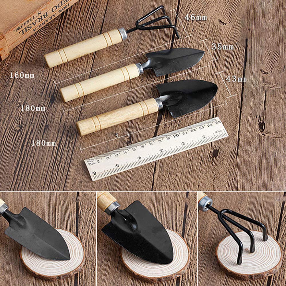 Pelle,Mini Outils De Jardin, Petite Pelle, Râteau, Manche En Bois, Tête