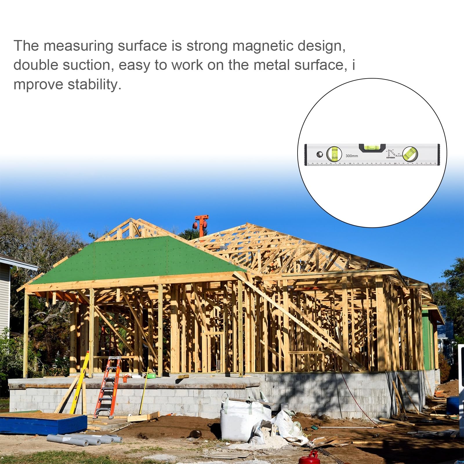 Precision Magnetic Level Ruler - 12 Inch Aluminum -7