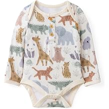 Little Sleepies Henley Bodysuit, Soft Viscose from Bamboo Long Sleeve Bodysuit for Baby Boys & Girls, Baby Clothes