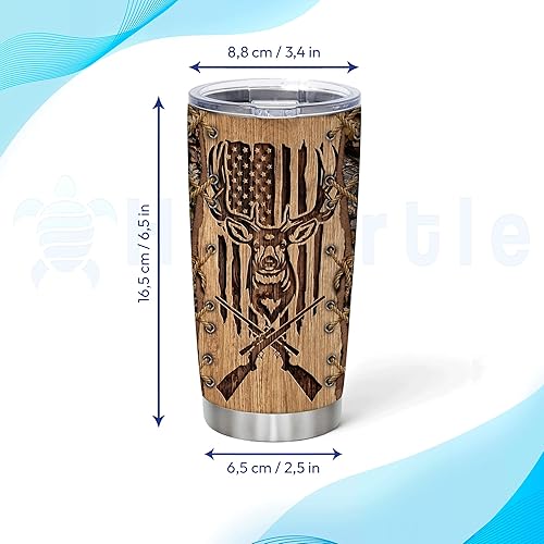 Vista 24 de Hyturtle Regalos personalizados de caza para hombres, vaso de caza de ciervos, taza de café de viaje de 20 onzas, acero inoxidable, regalo del día