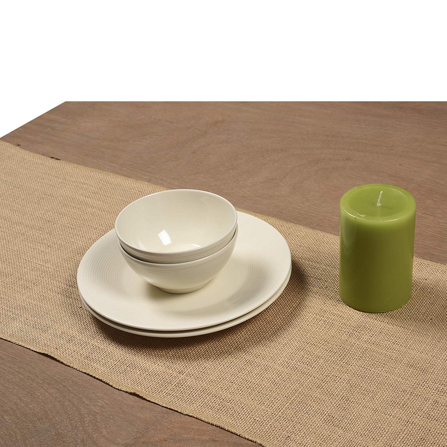 el, eloine linenEloine Linen Jute Roll Hand crafted12 inches Wide x 72 inches Long X Set f 2 NO FRAY Jute roll for Art & Craft Vintage Decor for Diwali Christmas Easter Bridal Show (12 Inches X 72 Inches, Natural)