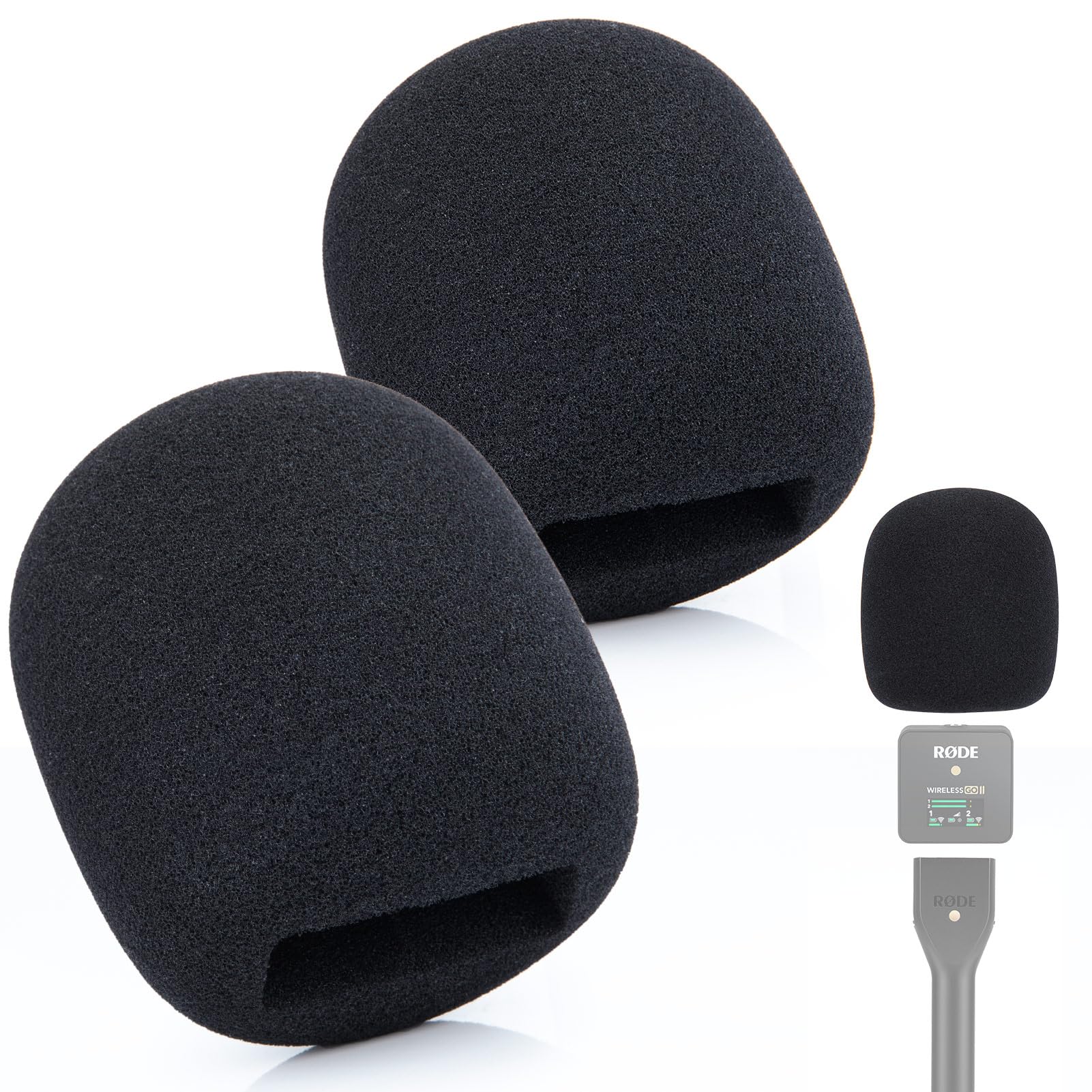Pop Filter for Rode Wireless Go 2 - Rode Wireless Mic Cover Compatible with Rode Wireless Pro, Improving Sound Quality,Pop Filter for Rode Wireless Go,Rode Wireless GO 2,Wireless Pro for SUNMON（2PC）