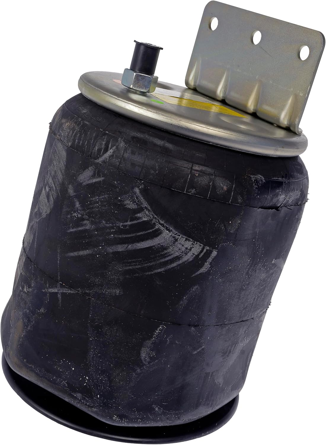 Dayton Parts 452-9648L Air Spring, Rolling Lobe, Composite Piston, 12.2" Static Height, 9" Top Plate Diameter, 10" Piston Diameter, Two Stud Top Plate w/Bracket, One Stud Piston