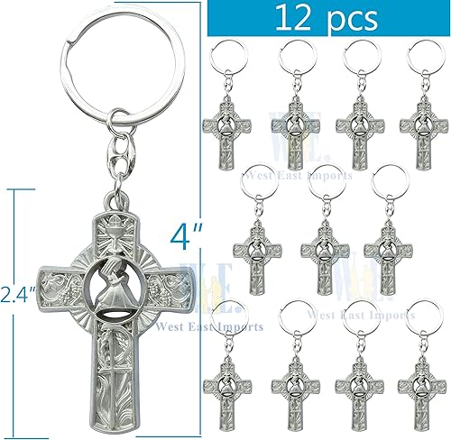 Miniatura 2 de Llavero de primera comunión para niña (12 piezas) Recuerdos de Primera Comunión Niña/Cruz Llavero Regalo para invitados, plateado