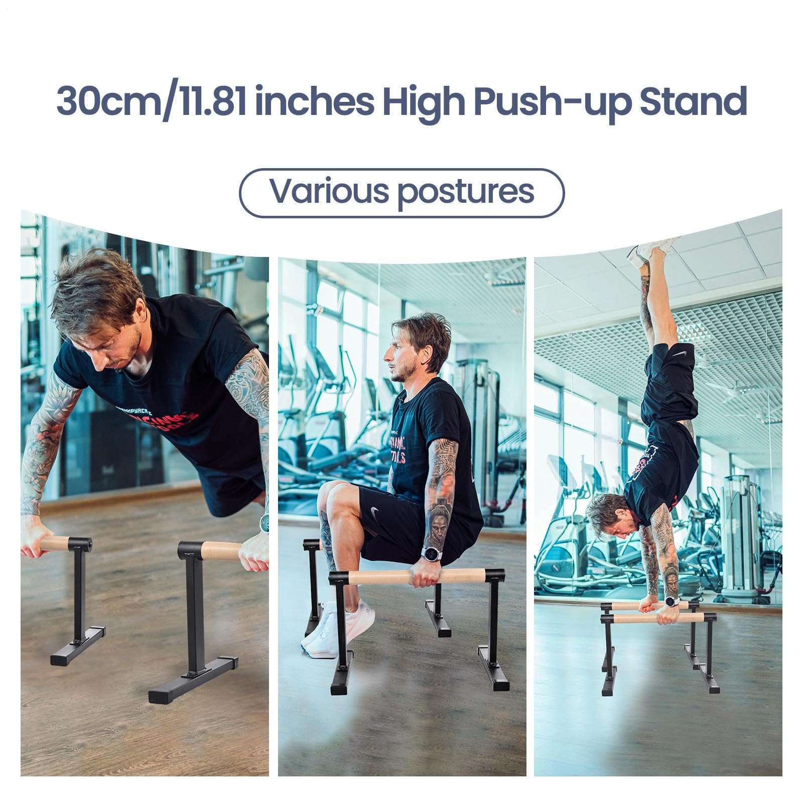 Parallettes, Parallettes Calisthenics, Holz Rutschfeste Liegestützgriffe, Calisthenics Griffe Für Handstand, L-Sit, Gymnastik Und Krafttraining, Liegestützgriffe Push-up Bars Für Calisthenic