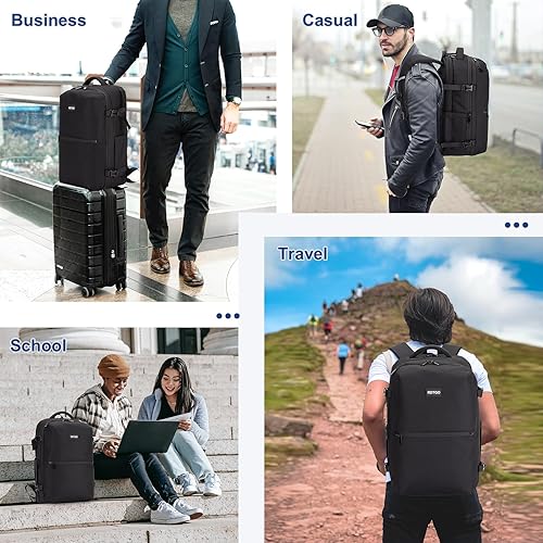 Miniatura 7 de RDTGO Mochila para laptop, para hombres y mujeres, mochila de viaje 40L, Negro -, Vacaciones