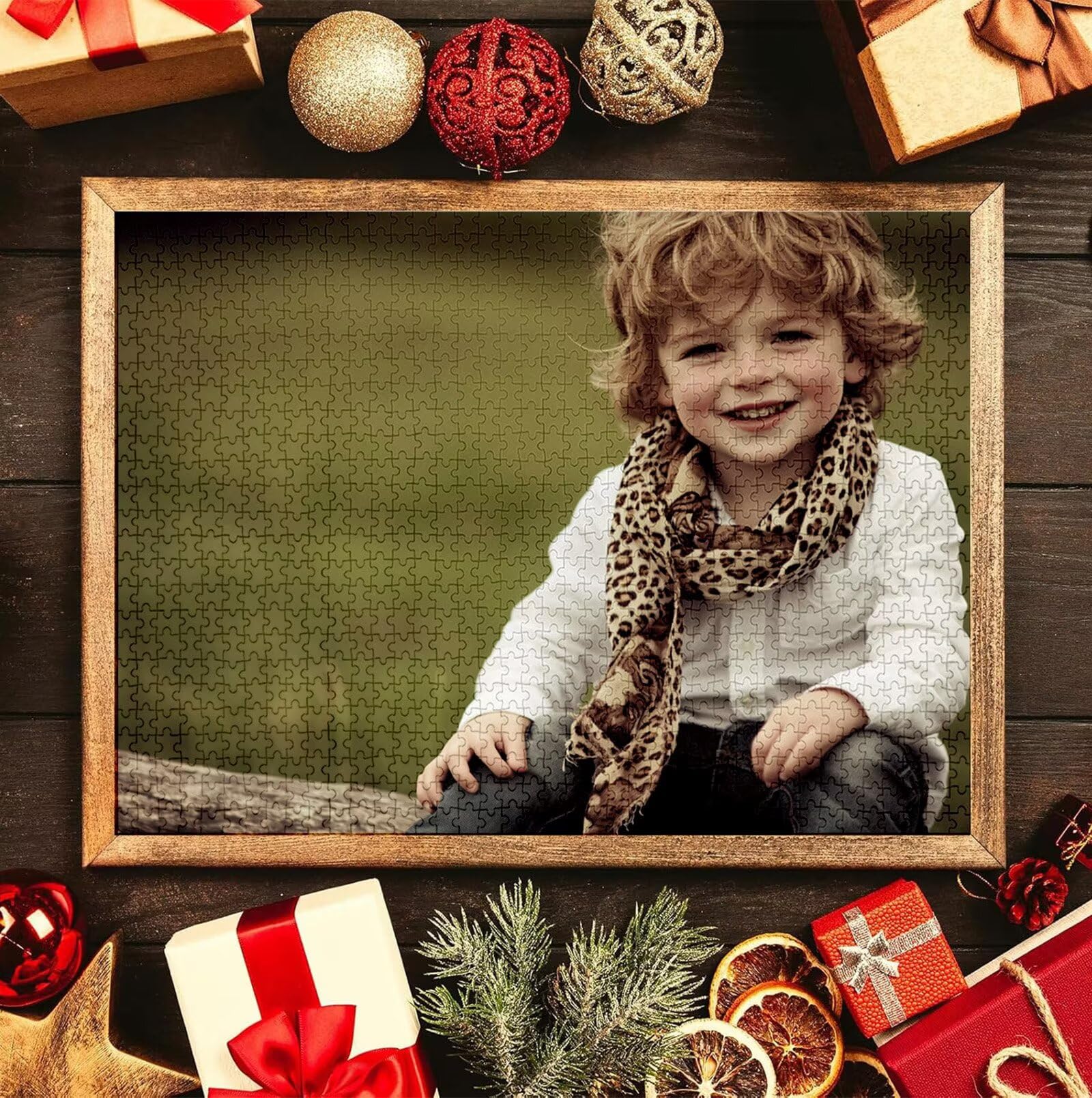Puzzle Personalizado con Foto, Personalizada Rompecabezas Personalizado Diseña tu Logo Foto o Texto, Personalizado Navidad Halloween San Valentín Parejas Niños Familia Amigos h-2237