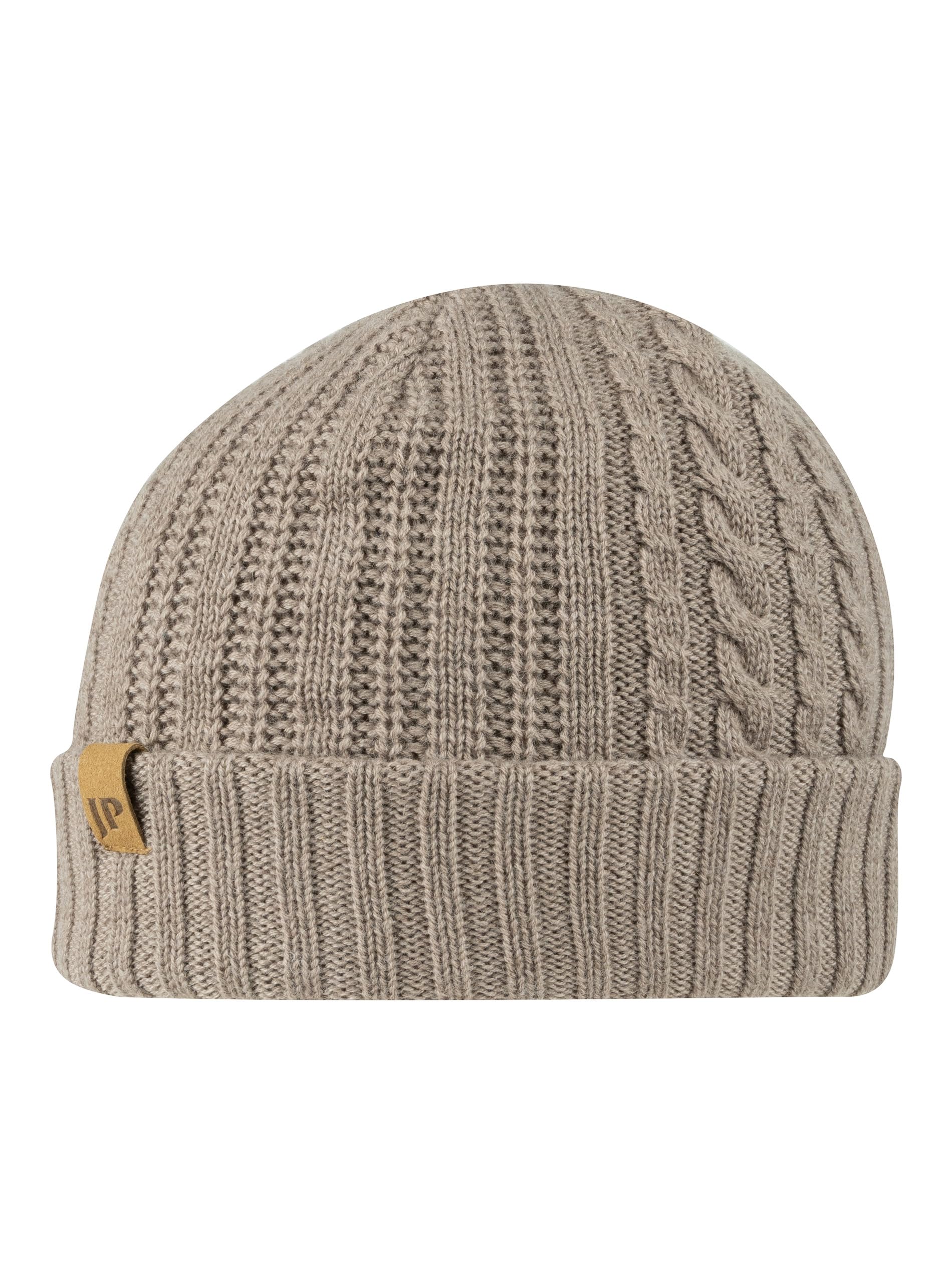 Merino Wool Beanie Hat Unisex – Lightweight & Warm Winter Beanie Hats for Women & Men, Cable Knit Design, Foldable & Practical, Ideal for Outdoor Wear - Beige, Green, Brown