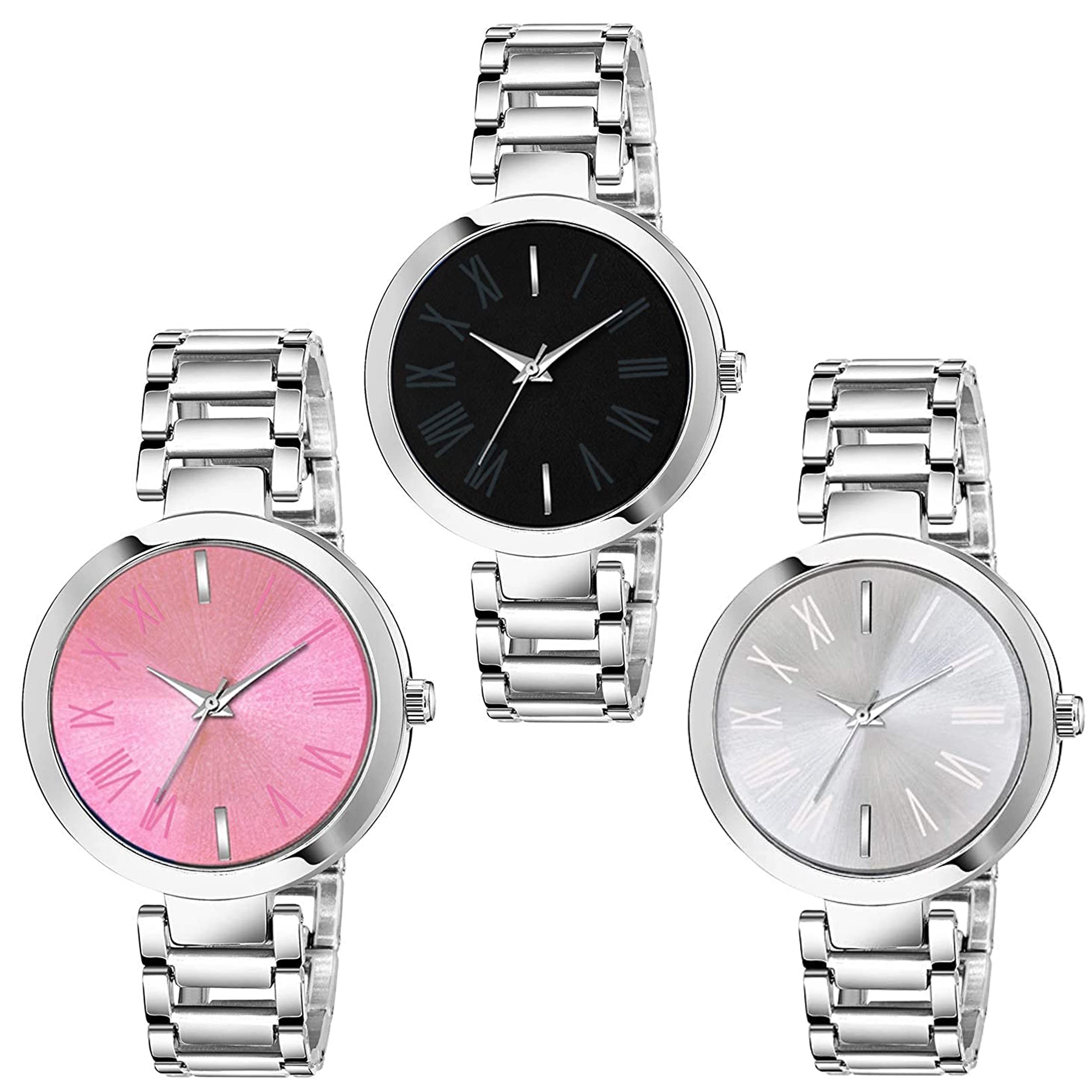 just like Set of 3 Stainless Steel Strap Multi Color Wrist Watches for Girls and Women (B0BTJ1HDBK) Amazon Price History, Amazon Price Tracker