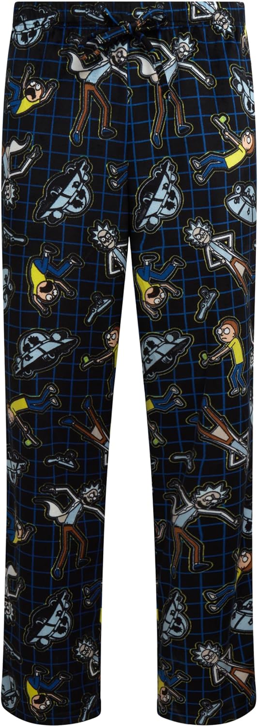 COCO BRANDS Rick and Morty Mens Pajama Pants - All Over Print Adjustable Elastic Waistband Sleepwear for Men & Women