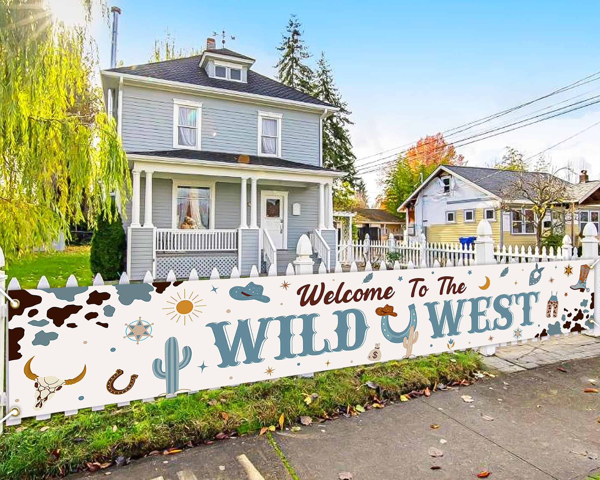 Beistle 2 Piece 21" X 5' Cowboy Theme Wild West Sign Banners, Western Party Decorations, Rodeo Décor