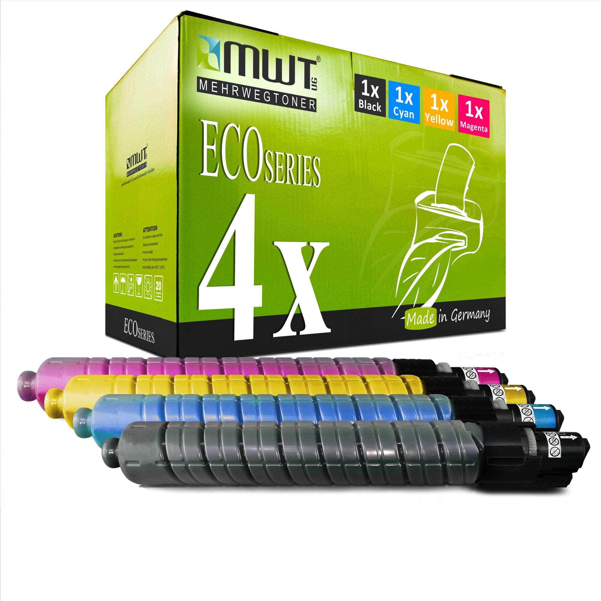 4x MWT Cartuccia compatibile per Ricoh Aficio MP C 3001 3501 sostituisce 842044 - 842047 Set