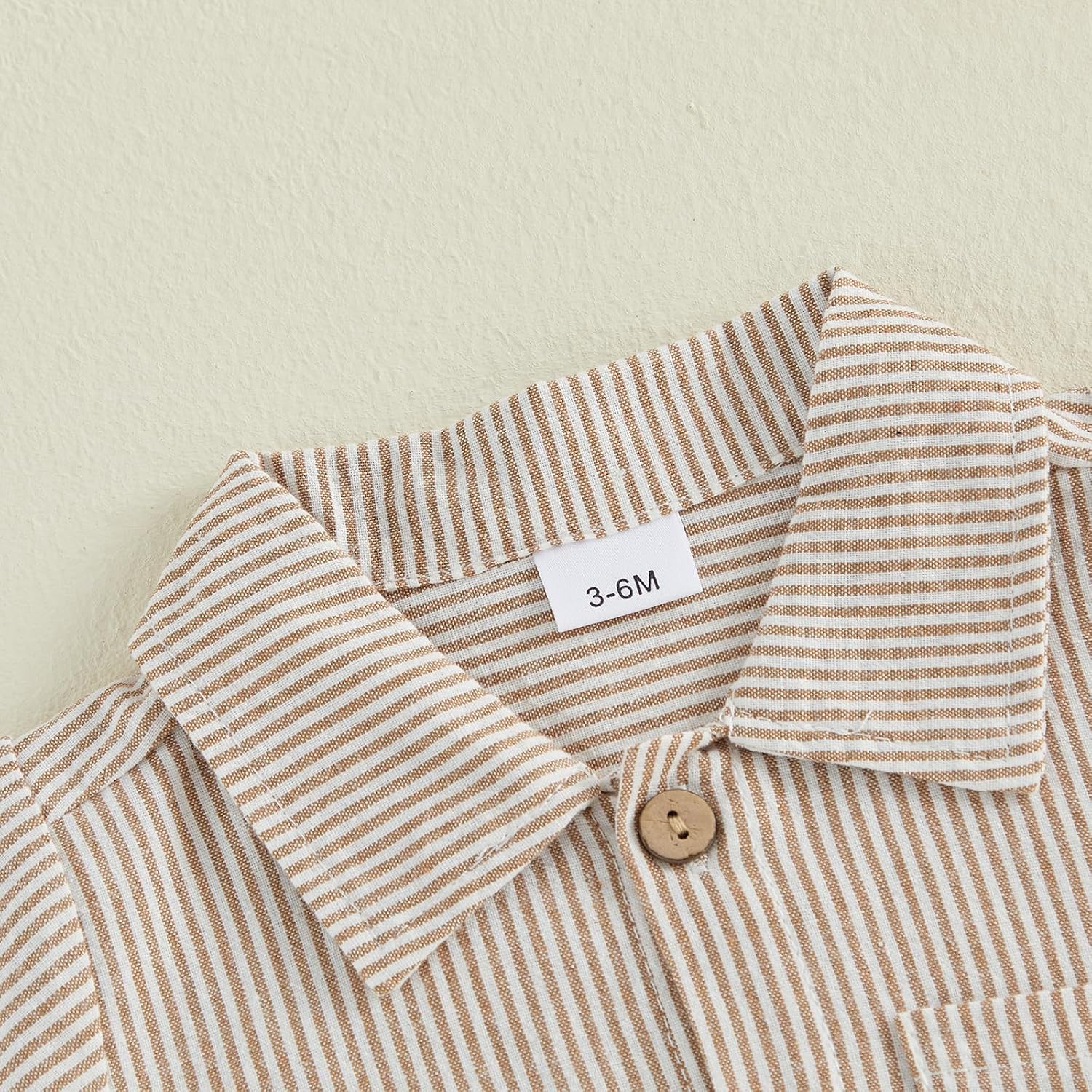 Sasaerucure Baby Boy Summer Outfit Striped Button Down Short Sleeve Romper Solid Shorts 3 6 12 18 Months Boys Clothes