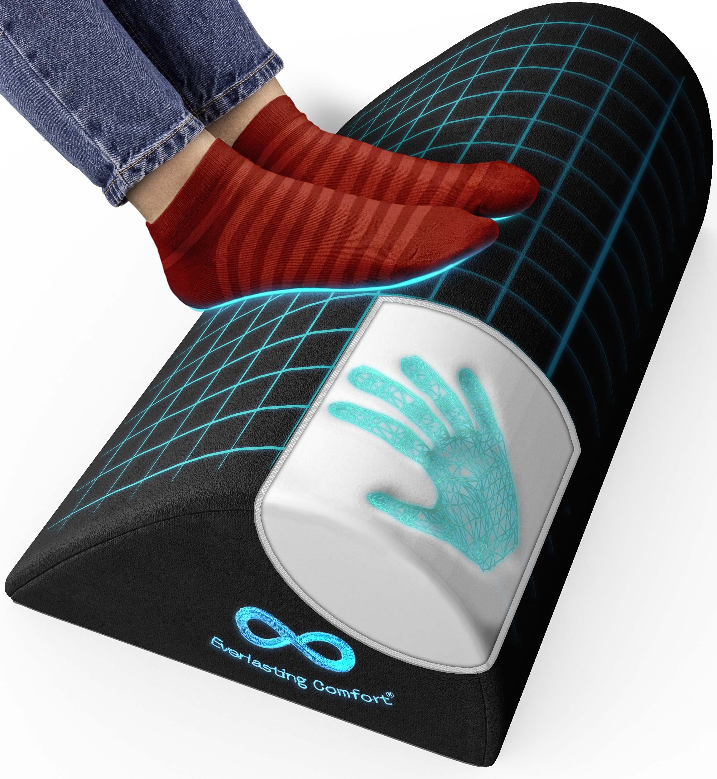 Everlasting Comfort Office Foot Rest for Under Desk Pure Memory Foam