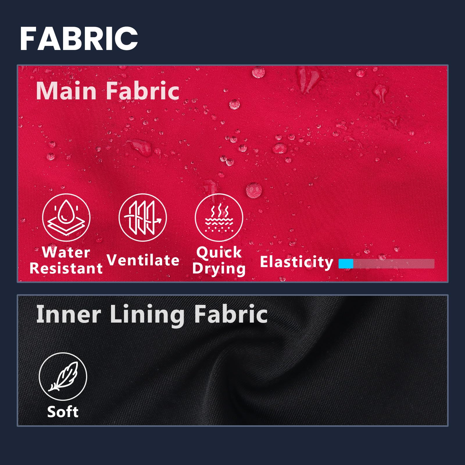 Scotamalone Mens Swim Trunks Swim Shorts Swimming Trunks Swimwear Bathing Suits Quick Dry with Zipper Pockets Red