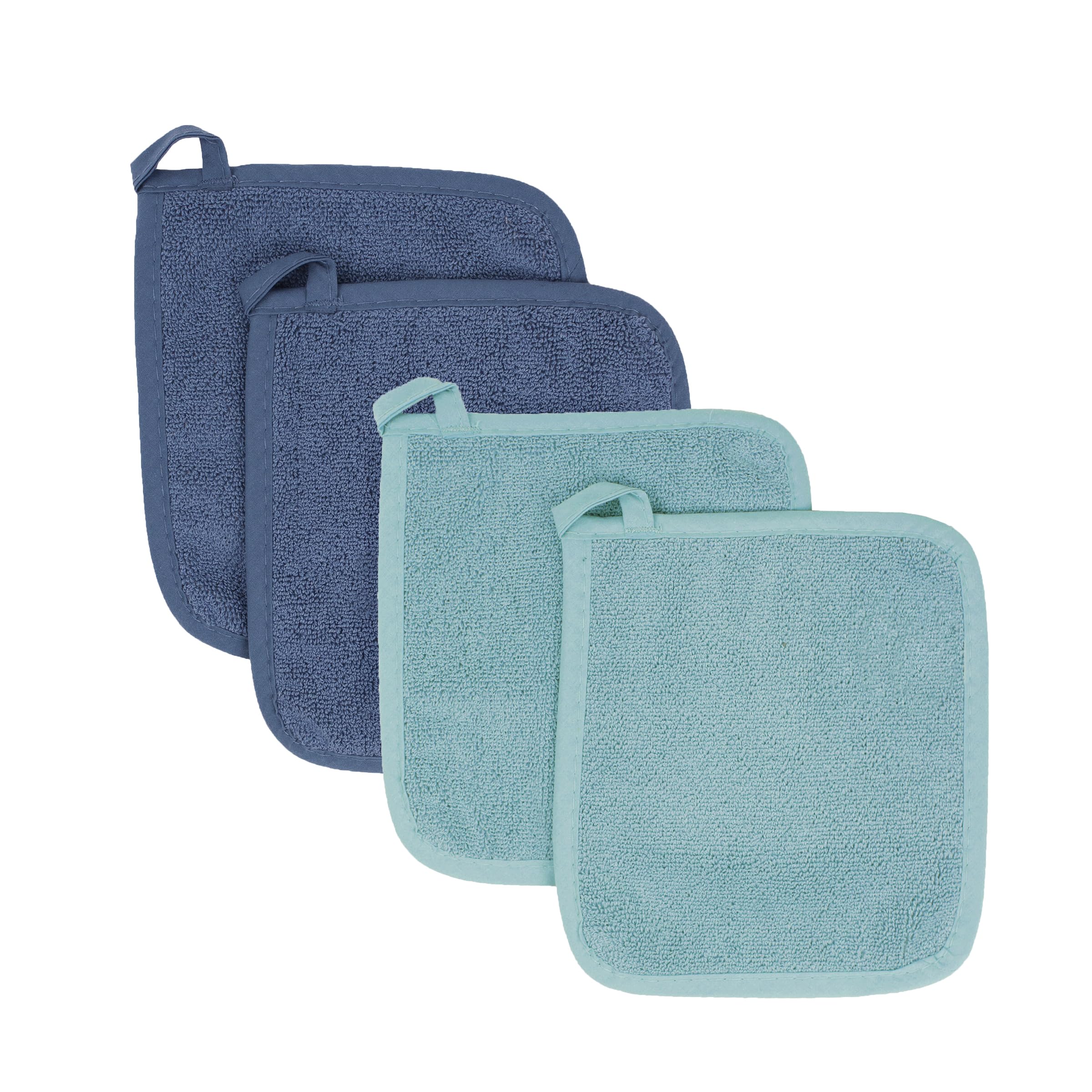 RITZ 2-Pack Terry Potholders & Hot Pads - 8.5" X 8.25", 100% Cotton, Machine Washable, Dew Color