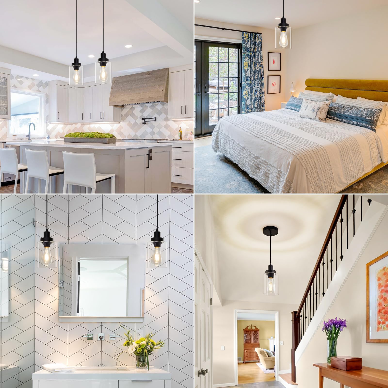 Best Pendant Light Picks for 2026 3 WimiSom Industrial Pendant Lighting, Modern Clear Glass Shade Farmhouse Adjustab — product photo