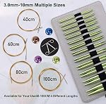 13 Pairs Interchangeable Circular Knitting Needles US 2.5-15/3.0-10.0 mm | Complete 26 pcs Aluminum knitting needle set with 13 sizes, smooth tips, including case and 4 Cables for beginners and pros