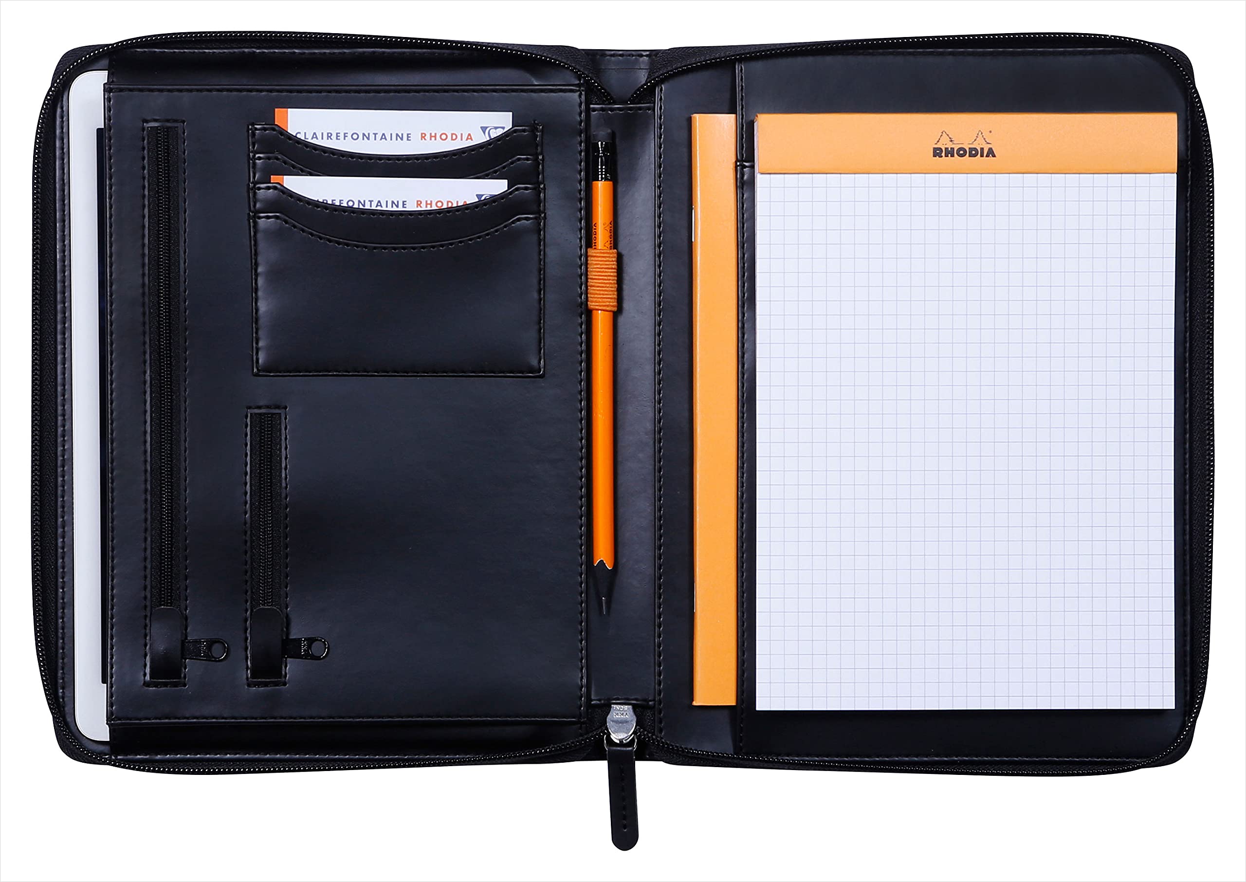 Cartella Con Zip Rhodia Per Taccuini A5 - Similpelle Nero, Tasca Tablet, Design Elegante - Foto 6