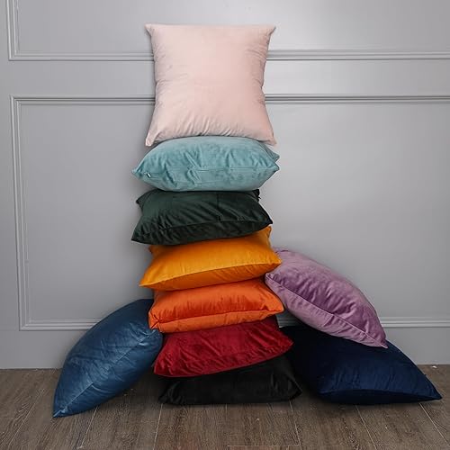 Miniatura 6 de MZPSO Juego de 2 fundas de cojín cuadradas de terciopelo súper suaves y sólidas, decorativas, para sofá, dormitorio o automóvil, 20 x 20 pulgadas,