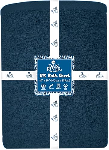 Vista 153 de DAN RIVER Paquete de 1 toalla de baño de 40 x 80 pulgadas, toallas de baño extragrandes de secado rápido para baño, toallas suaves y absorbentes