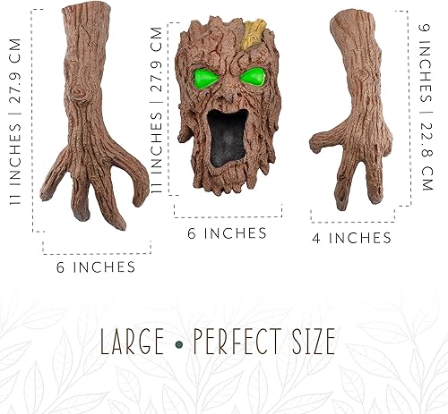 Miniatura 6 de Decoración de patio de monstruo de corteza de árbol, cara de corteza, decoración para jardín y Halloween