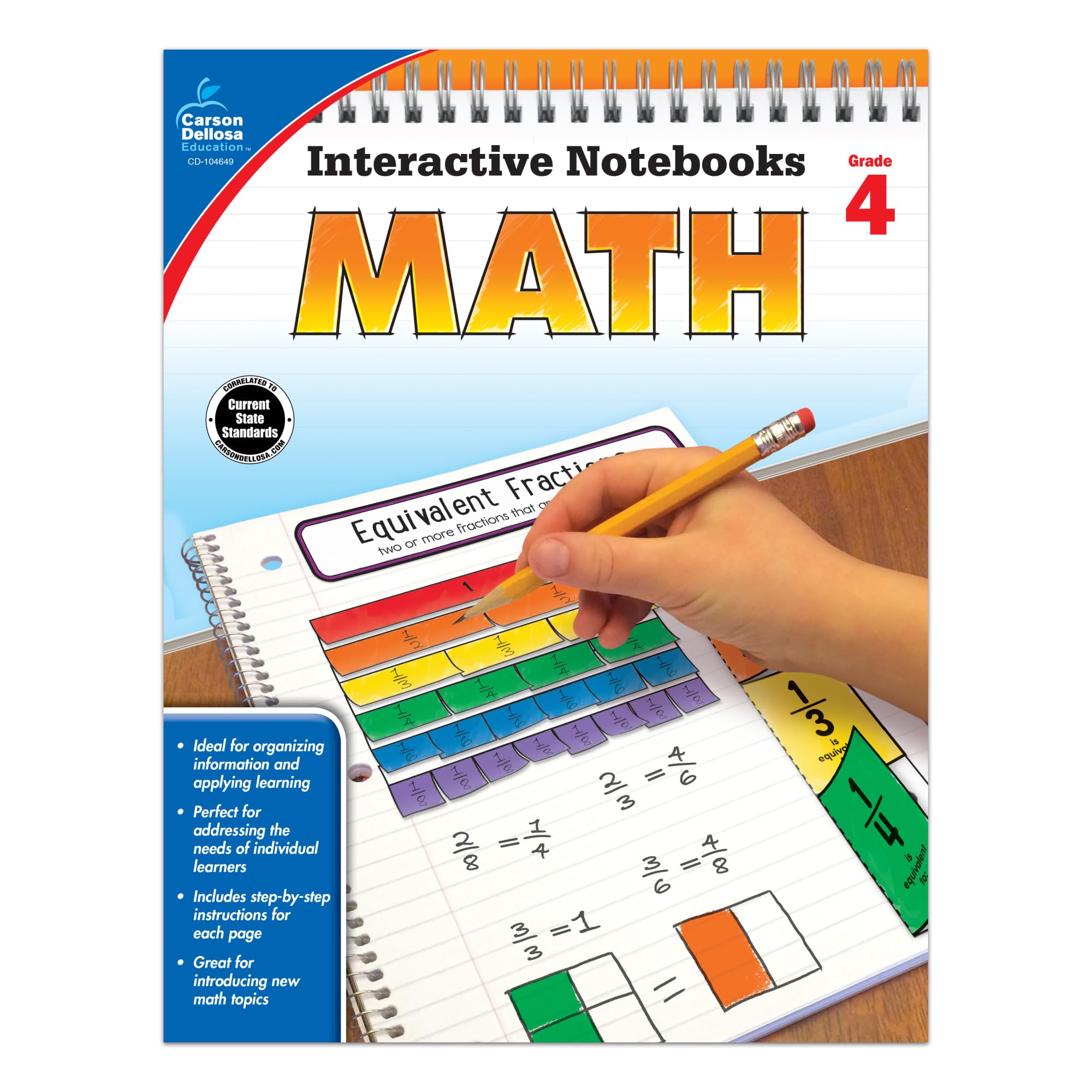 Carson Dellosa | Math Interactive Notebook | 4th Grade, 96pgs (Interactive Notebooks)