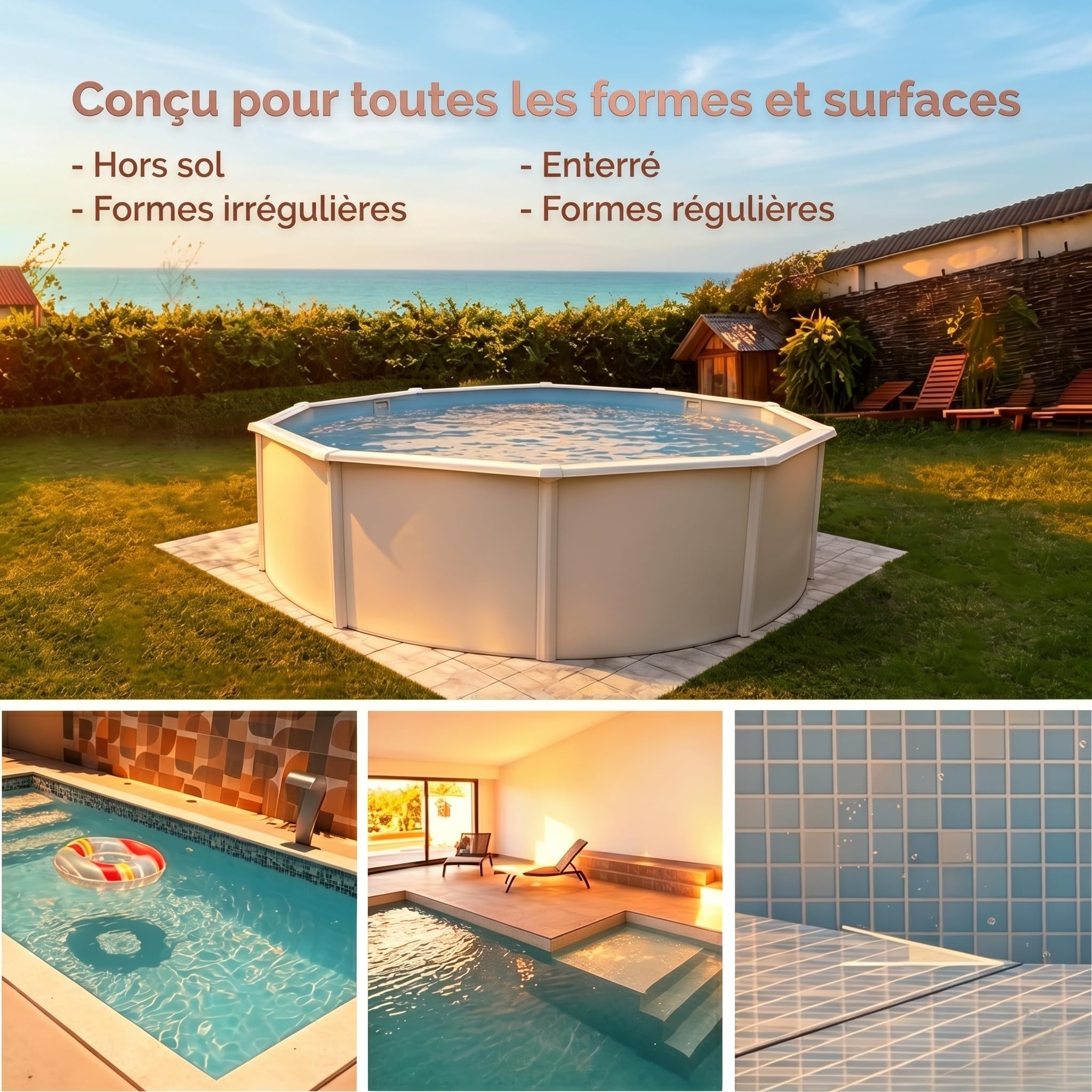 Robot Piscine Pooleco 10, Aspirateur Piscine sans Fil 90min et 2,5 litres, Auto-Parking, Entretien Facile, pour Toutes Les Formes et Surfaces de Piscines Hors Sol et Enterrées Jusqu’à 80㎡