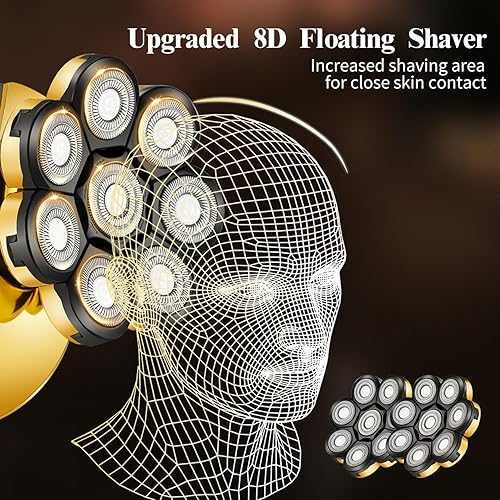 Miniatura 2 de ROZIAPRO Afeitadoras de cabeza para hombres calvos y recortadora de cabello profesional sin huecos, afeitadoras multifuncionales para calvas,