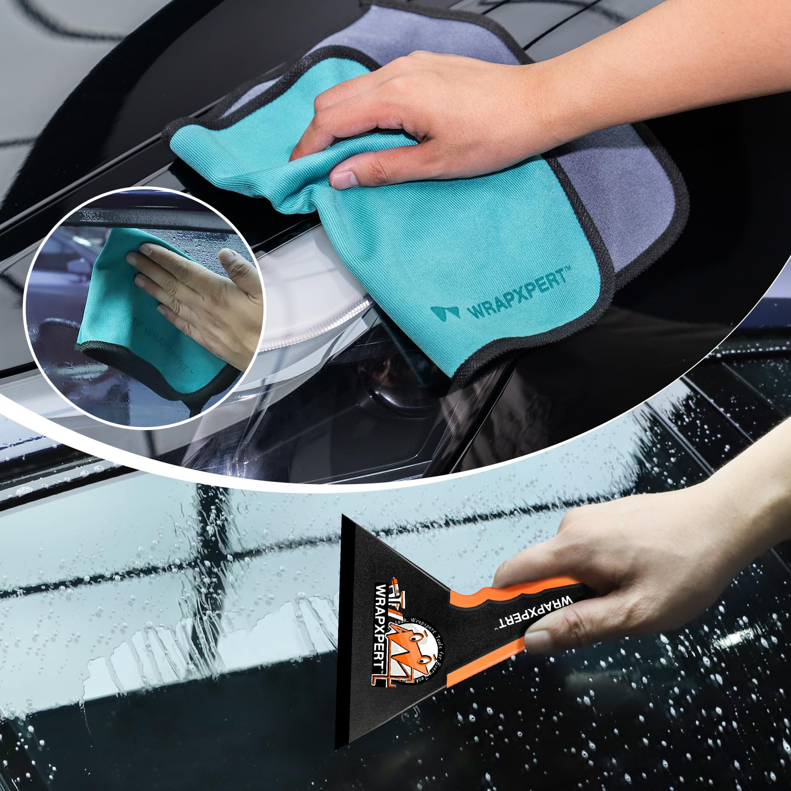 WRAPXPERT Kit de herramientas de envoltura de vinilo con pistola de calor para vinilo, herramientas de envoltura de vinilo para vehículos, kit de envoltura de coche con escobilla de goma, cuchillo