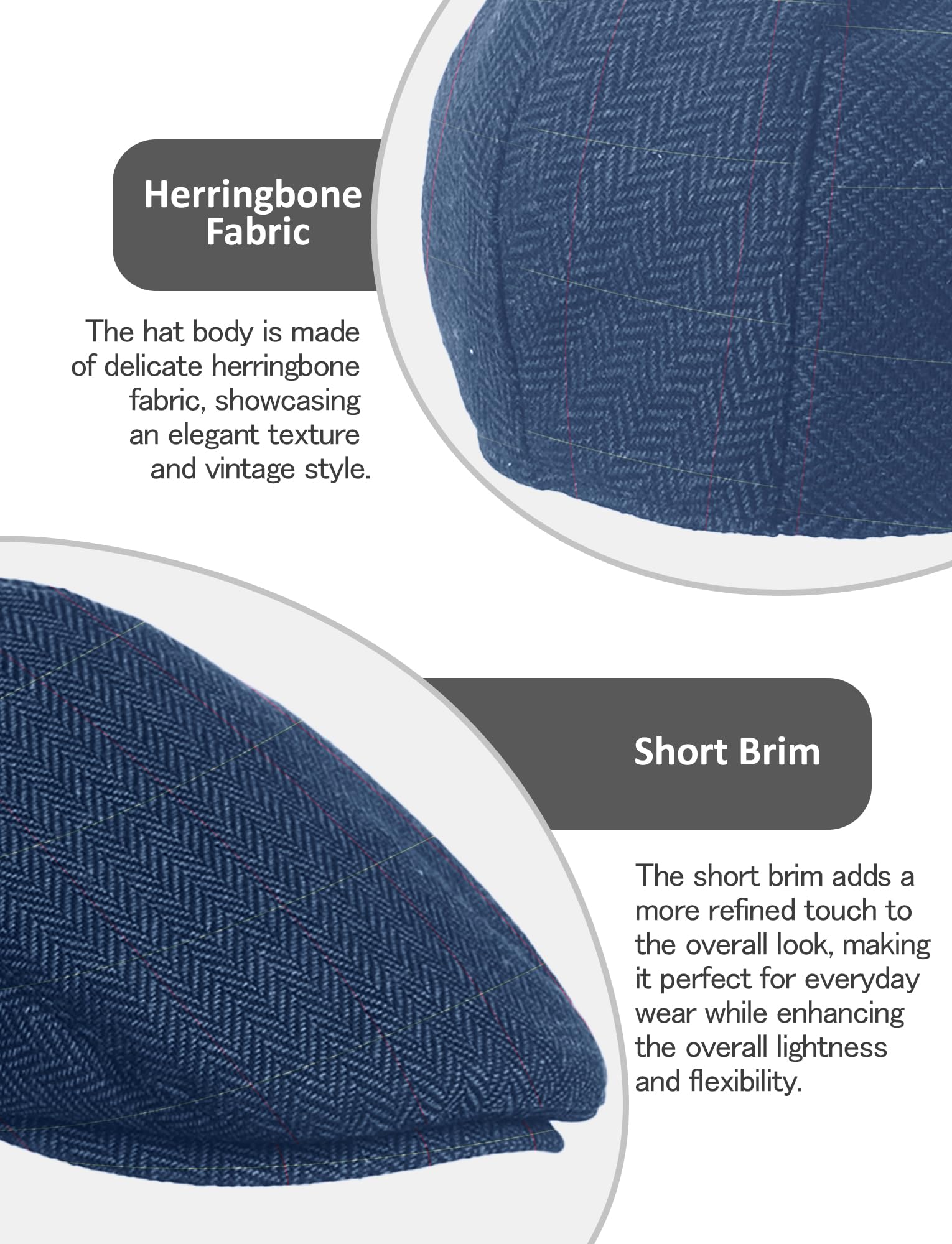 Maeau Berretto Tweed per neonato/bambino, berretto piatto cappello da bavero traspirante regolabile cappello Newsboy Gatsby vintage protezione solare cappello fodera morbida, diverse stagioni, S-L/1
