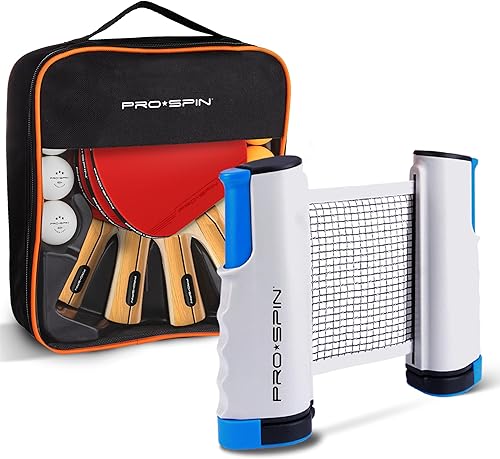Miniatura 11 de PRO-SPIN Paletas de ping pong – Juego de alto rendimiento con raquetas de tenis de mesa premium, pelotas de ping pong de 3 estrellas, estuche de Set
