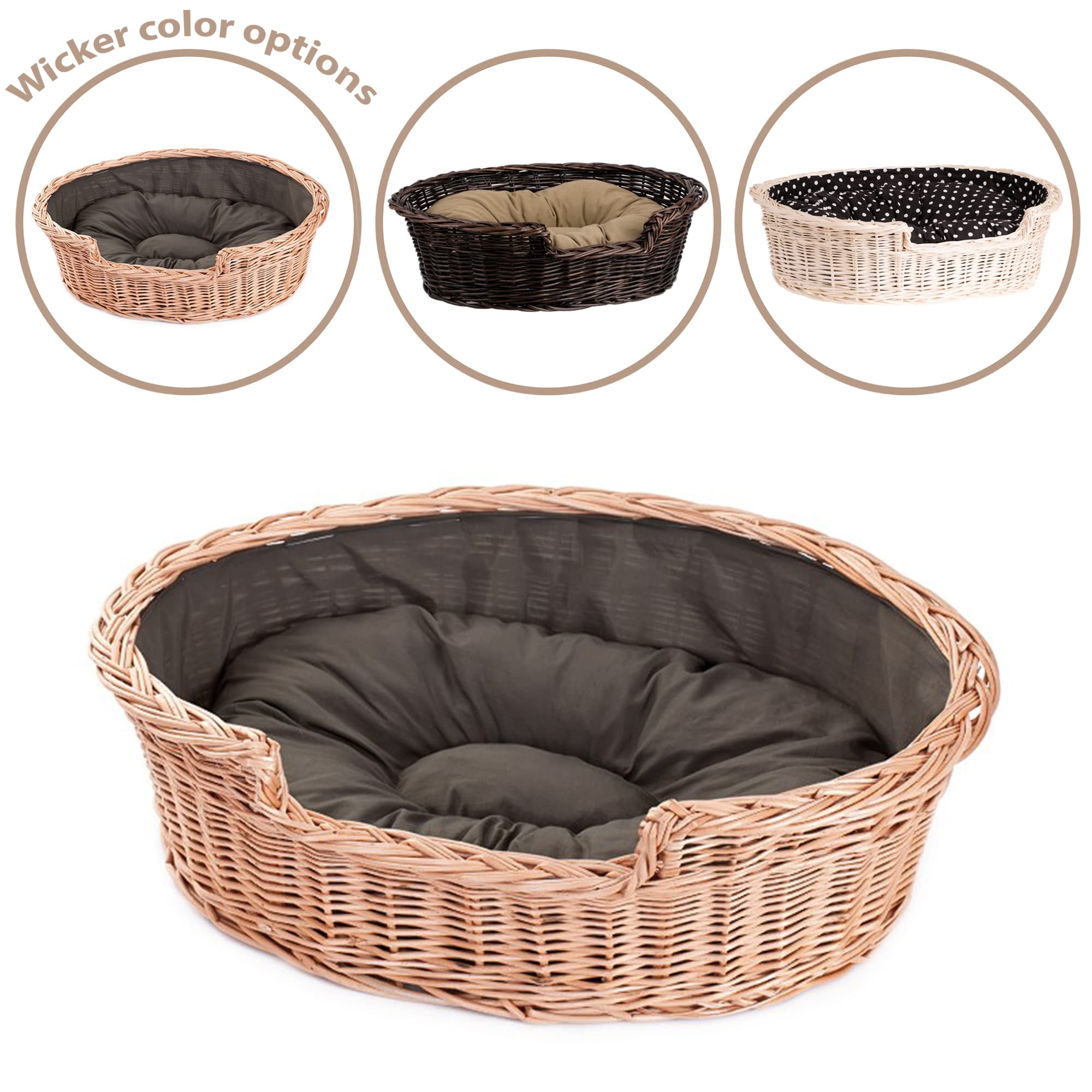 Papelera de reciclaje para perro o gato Oval, – Cesta Forrada con cojín