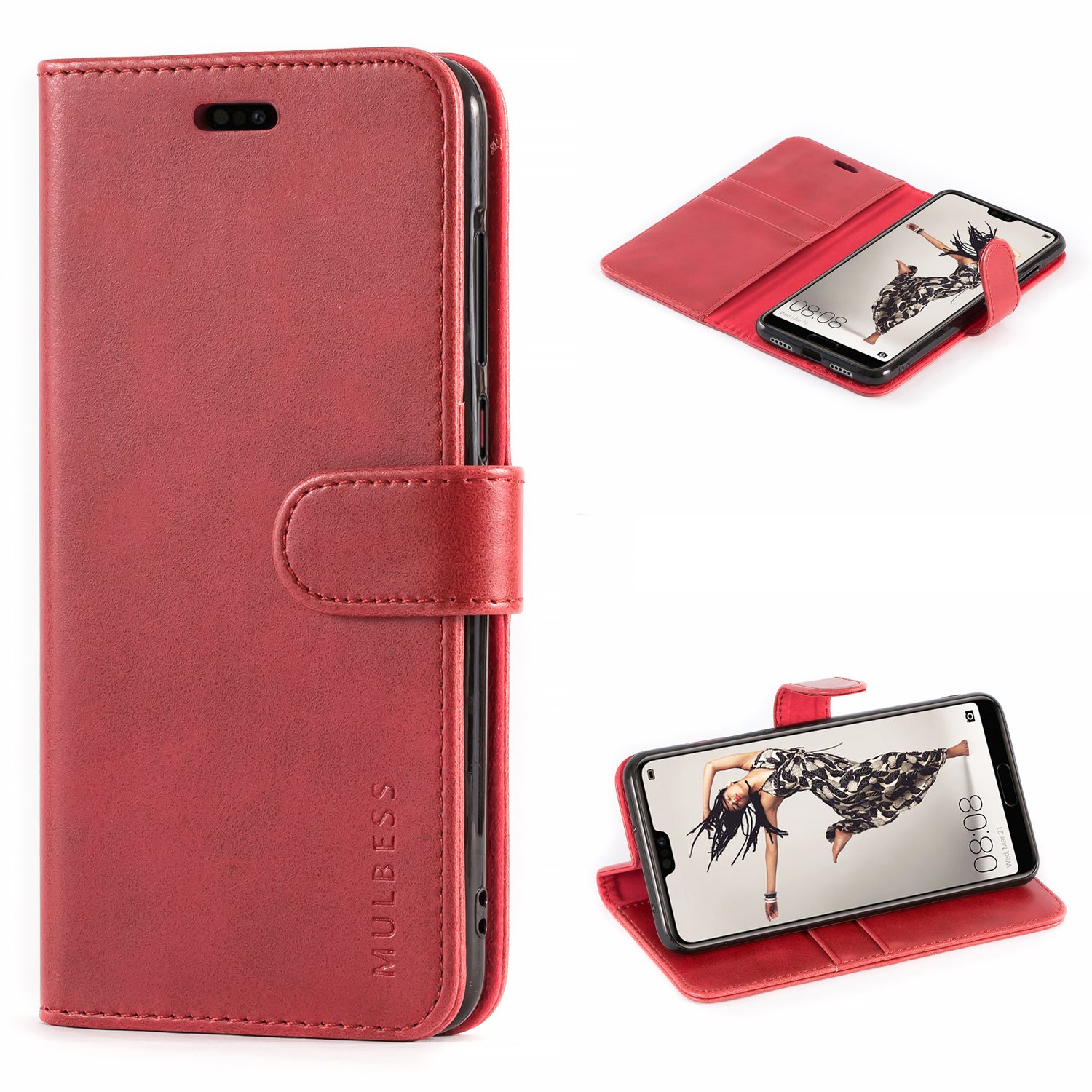 LBH Custodia per Huawei P20, Porta Cellulare in Pelle, Marrone Chiaro