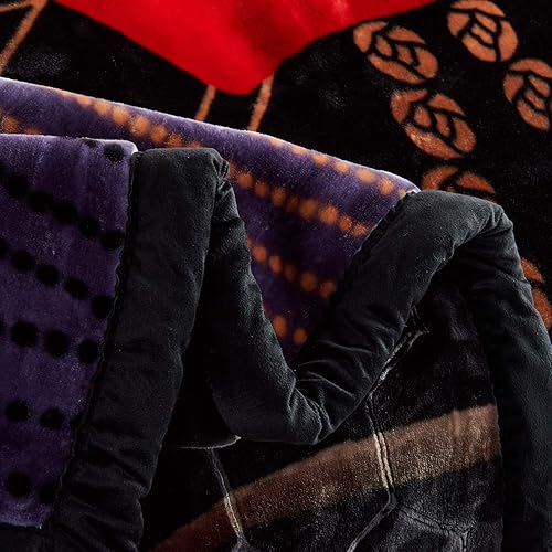 Miniatura 4 de JML Manta de visón coreano tamaño King (85 x 95 pulgadas, 10 libras)  2 capas reversible impresa suave gruesa felpa pesada manta de vellón pesado