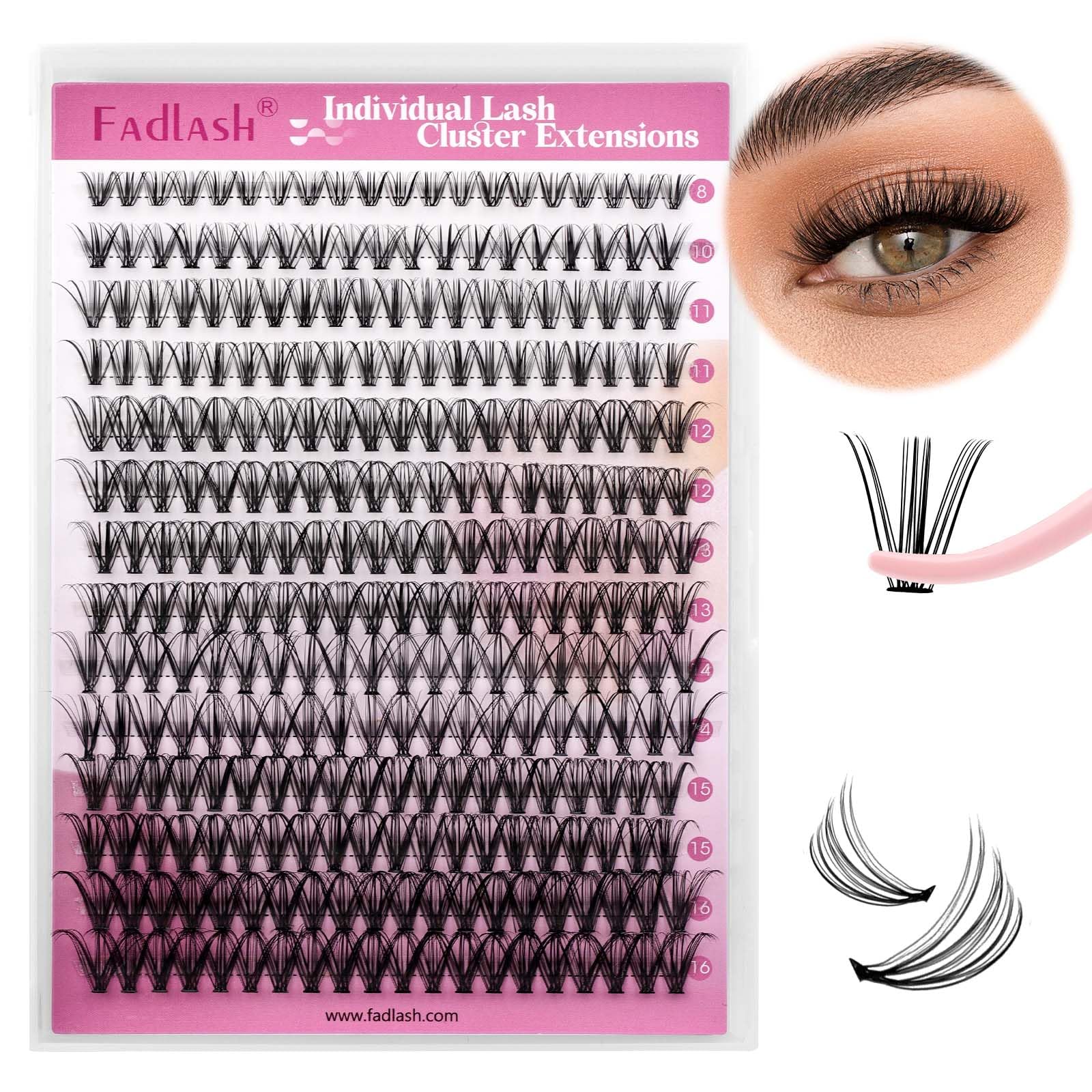 Wimpern Einzeln Cluster für 20D 0.07 D Curl 8-16mm Künstliche Wimpern Einzeln Büschel für Anfänger